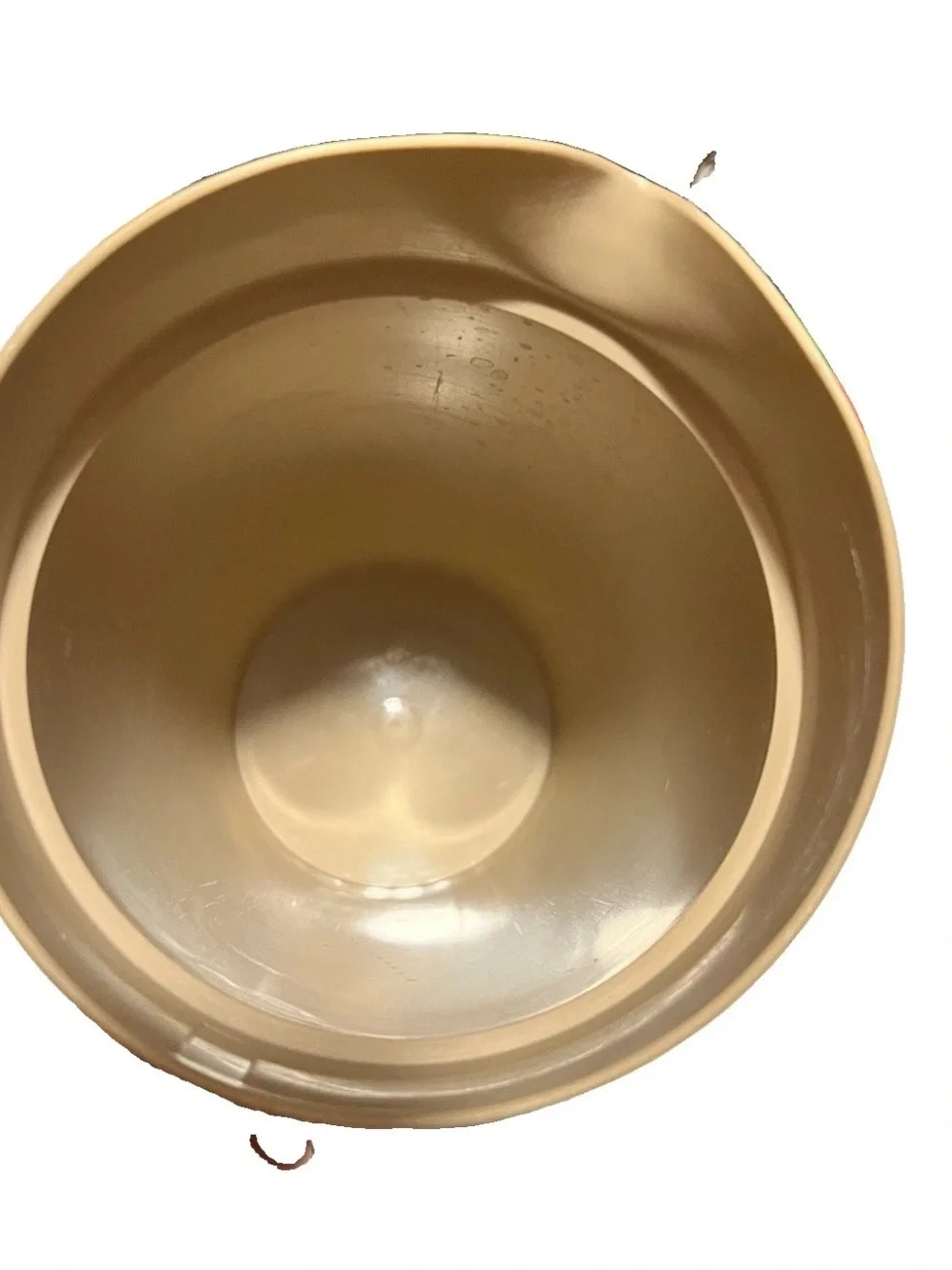 Vintage Tupperware Almond Pitcher #800 Half Gallon Push Button Lid Beige Brown